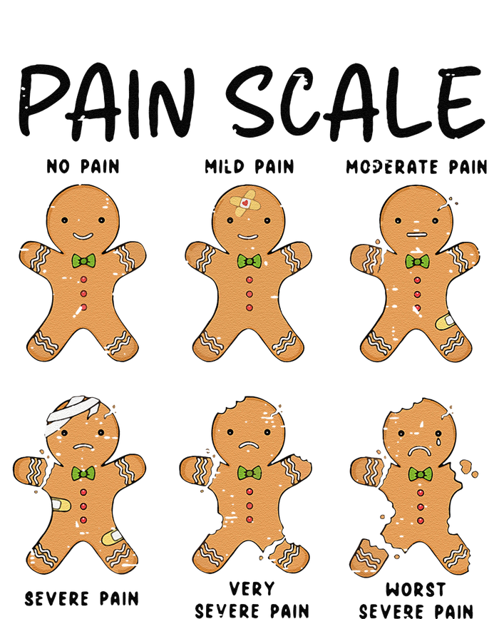 Funny Pain Scale Nurse Christmas Gingerbread Xmas Holiday Womens Funnel Neck Pullover Hood