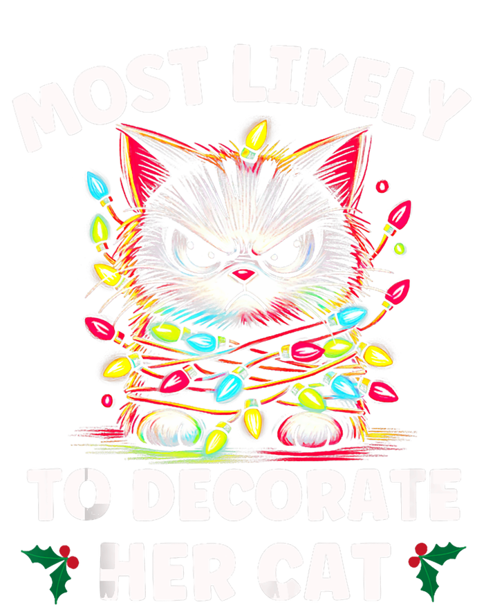 Most Likely To Decorate Her Cat Family Christmas Pajamas Tank Top T-Shirt