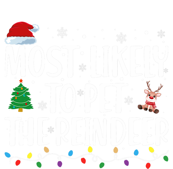 Most Likely To Pet The Reindeer Family Matching Christmas Valucap Bio-Washed Visor