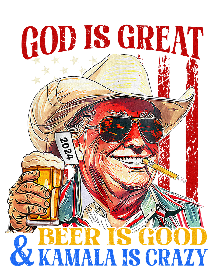 God Is Great Beer Is Good And Kamala Are Crazy Funny Quote Snapback Five-Panel Rope Hat