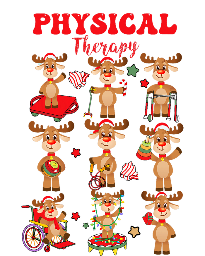 Women Retro Physical Therapy Christmas Reindeers Pt Toddler Zip Fleece Hoodie