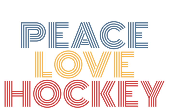 Peace Love Hockey Retro 70s Vintage Look Gift Short Acrylic Beanie