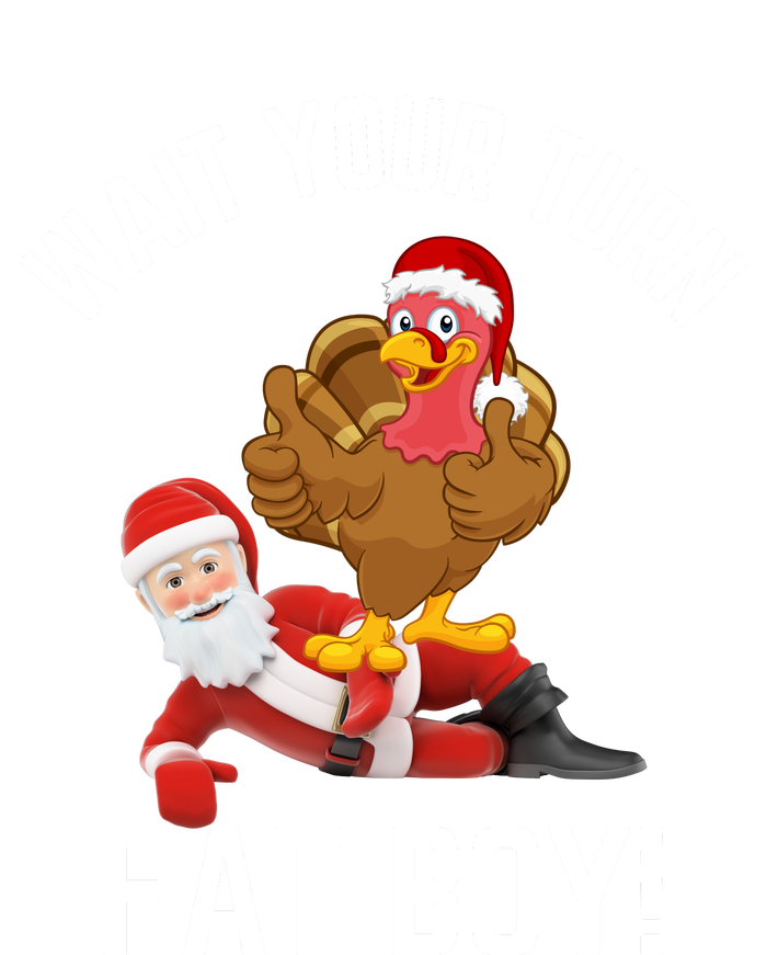 Wait Your Turn Fat Boy Funny Thanksgiving Turkey Santa 7-Panel Snapback Hat