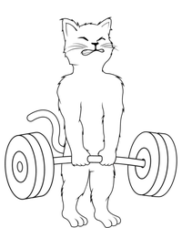 Muscle Cat Powerlifting Kitty V-Neck T-Shirt