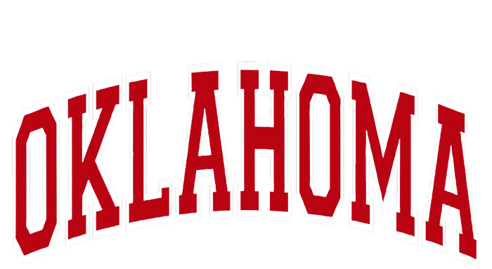 Oklahoma Ok Varsity Style Red Text T-Shirt