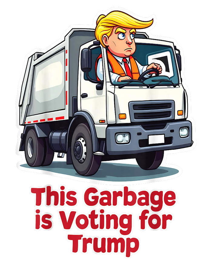 Funny Garbage Truck Trump 2024 This Garbage Is Voting Trump Gift Womens CVC Long Sleeve Shirt