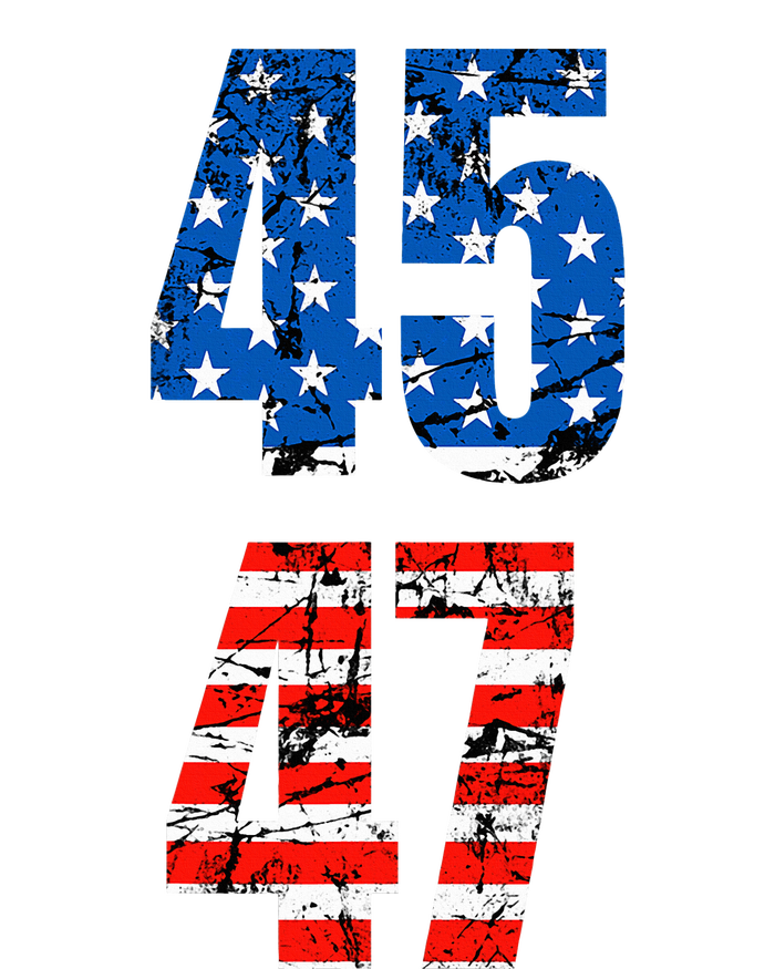 45 47 Trump 2024 Red White Blue American Flag T-Shirt