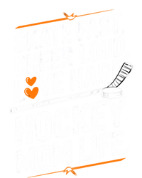 Skate Fast Cheer Loud Love Hard Hockey Mom Life Gift Striped Beanie with Solid Band