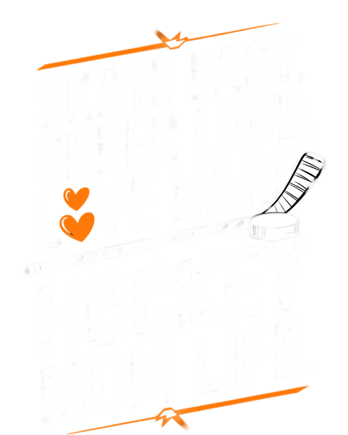 Skate Fast Cheer Loud Love Hard Hockey Mom Life Gift Striped Beanie with Solid Band