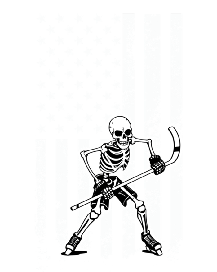 Skeleton Hockey Playing American Flag Ice Hockey Halloween Funny Gift Hoodie