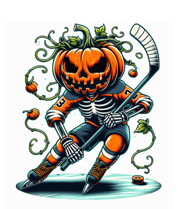 Skeleton Ice Hockey Halloween Pumpkin Hockey Gift Sweatshirt Cinch Pack Bag