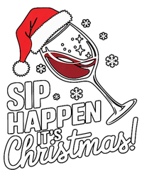 Sip Happens Its Christmas Funny Santa Christmas Wine Lovers T-Shirt