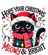 Funny Cute Black Cat Hope Your Christmas Is Meowy & Bright Kids T-Shirt