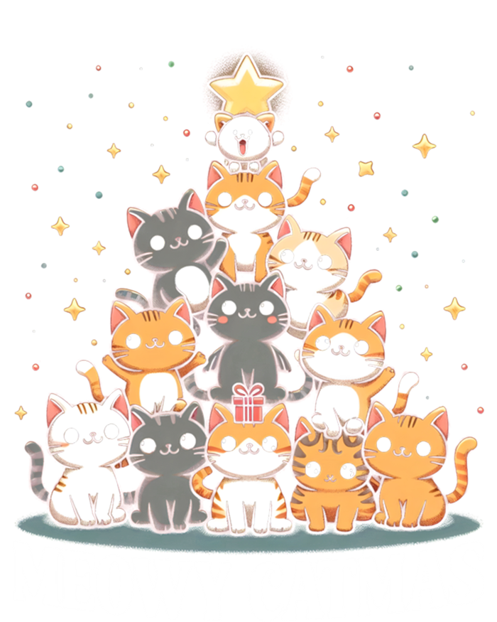 Meowy Catmas Cat Christmas Tree Xmas Funny Santa T-Shirt