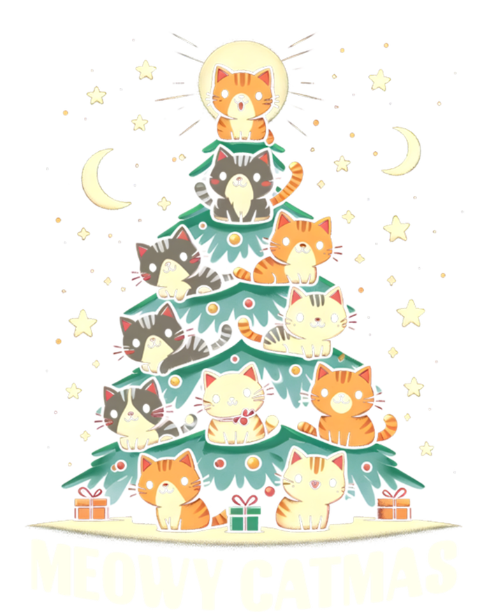 Cat Christmas Tree Xmas Funny Santa Meowy Catmas Ladies Essential Flowy Tank