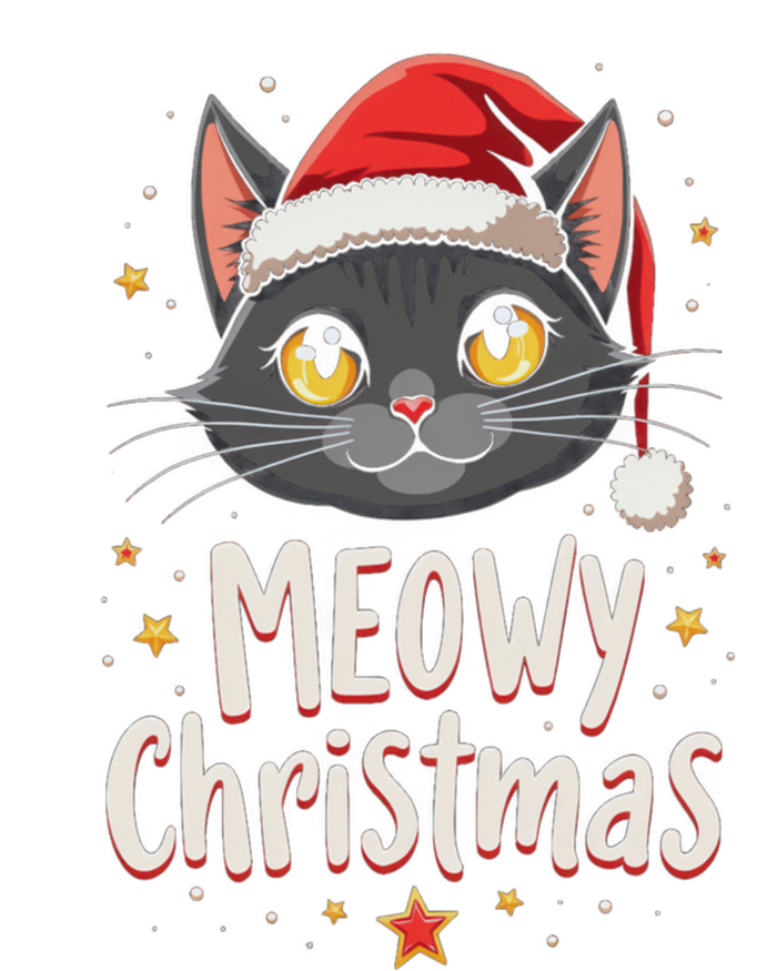 Meowy Christmas Cat In Santa Hat Graphic Sustainable Beanie