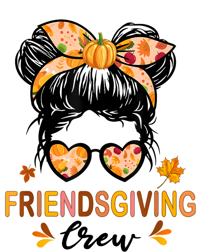 Friendsgiving Crew 2024 Thanksgiving Fall Autumn Messy Bun Long Sleeve Shirt