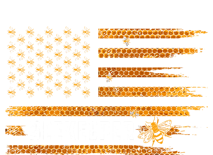 Beekeeping American Flag Honeycomb Honey Bees Beekeeper Tie-Dye T-Shirt