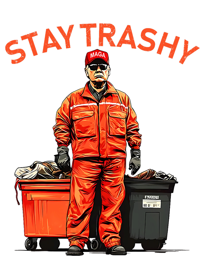 Vote Trump Garbage Man Stay Trashy 2024 Election President V-Neck T-Shirt