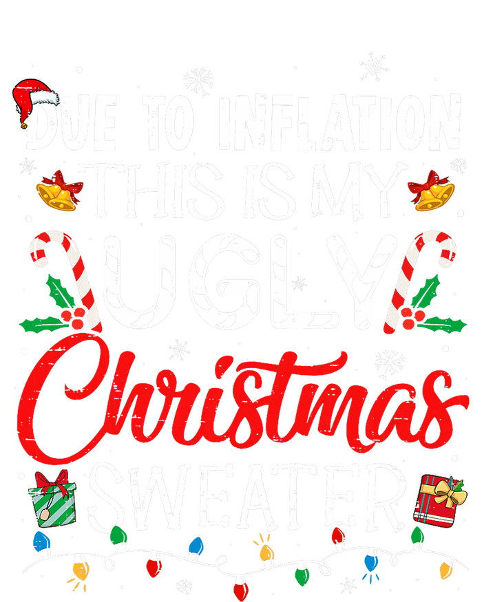 Due To Inflation Ugly Christmas Sweaters Funny Women's Flannel Pajama Set