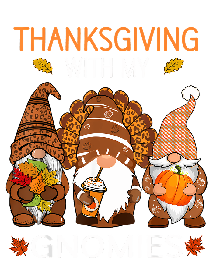 Thanksgiving Women Gnome Fall Leopard Turkey T-Shirt