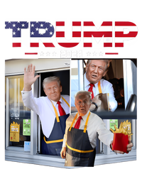 Trump Works The Drive Thru Fast Food Worker French Fries Full-Length Apron With Pockets