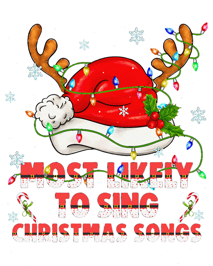 Most Likely To Sing Christmas Songs Santa Reindeer Matching Hoodie