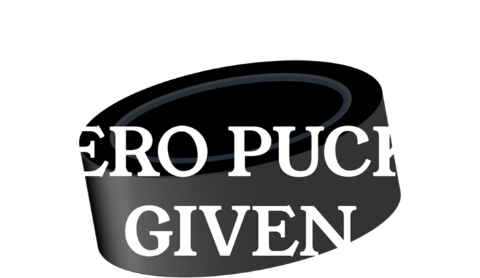 Zero Pucks Given Funny Hockey Gift Sustainable Beanie