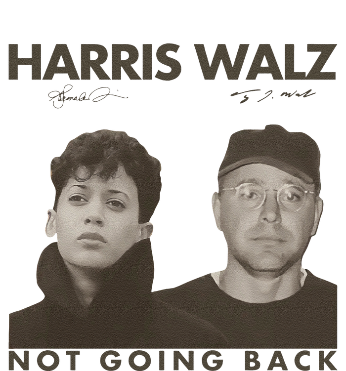 Harris Walz Not Going Back 80s Retro Photo 2024 Election Gift T-Shirt