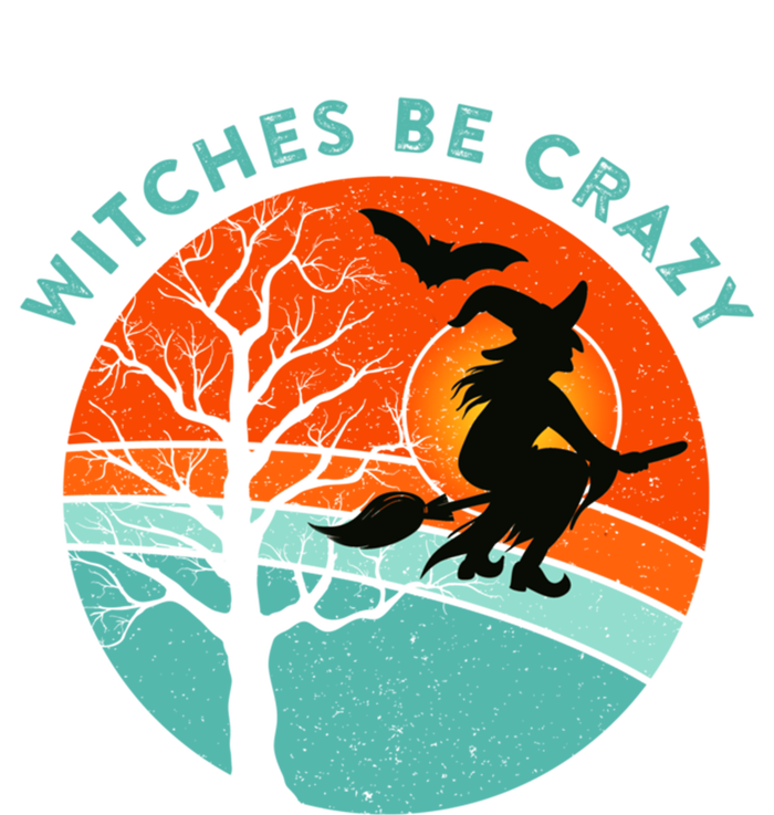 Witches Be Crazy Retro Vintage Bat Full Moon Witch Meaningful Gift Ladies Long Sleeve Shirt