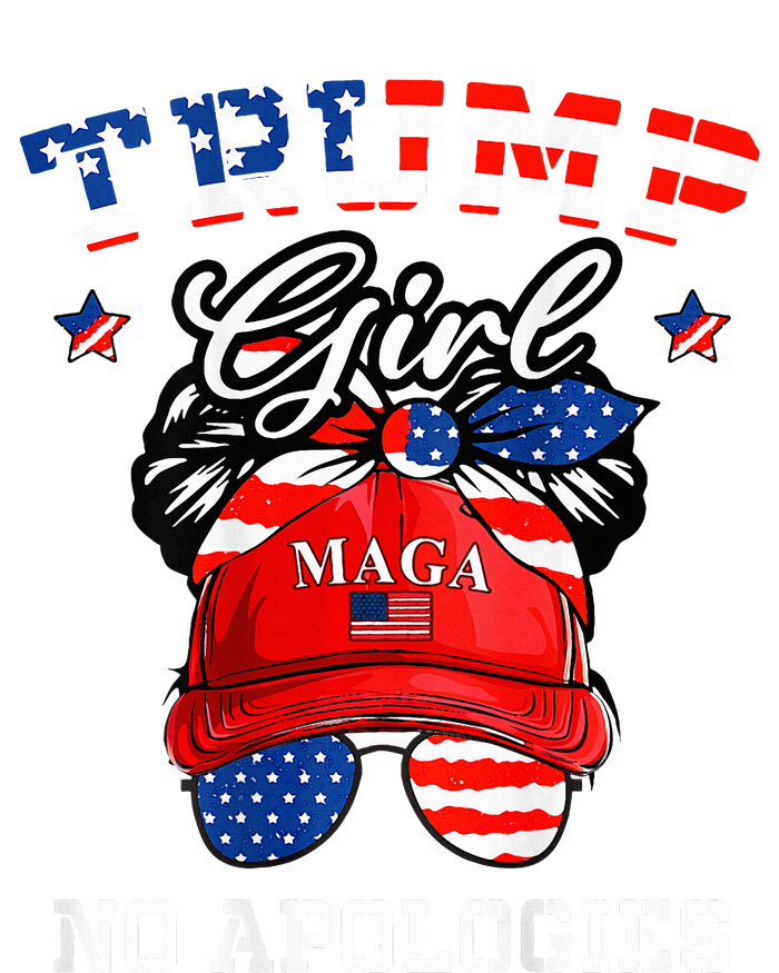 Trump Girl No Apologies Maga Messy Buns Women's Racerback Tank