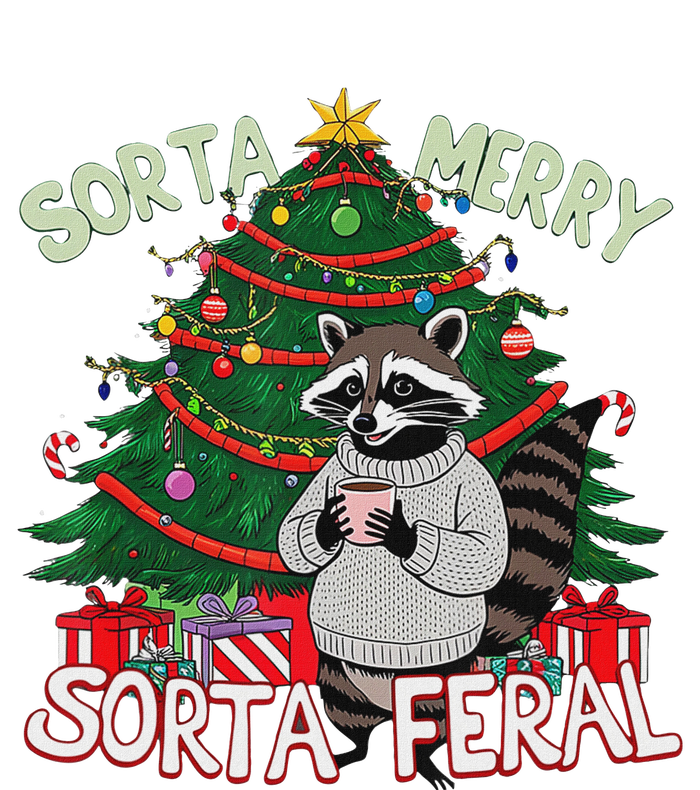 Funny Christmas Raccoon Sorta Merry Sorta Santa Feral Xmas Toddler Fine Jersey T-Shirt