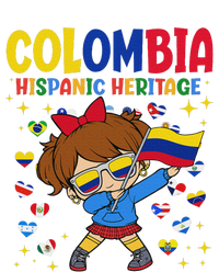 Hispanic Heritage Month Colombia Flag Colombian Girl Womens Cotton Relaxed Long Sleeve T-Shirt