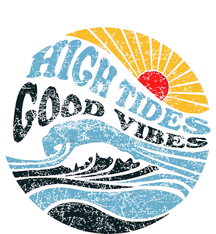 High Tides Good Vibes Vintage Wave And Palm Tree T-Shirt