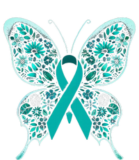 Cervical Cancer Awareness Teal Butterfly Ribbon Softstyle Adult Sport Polo