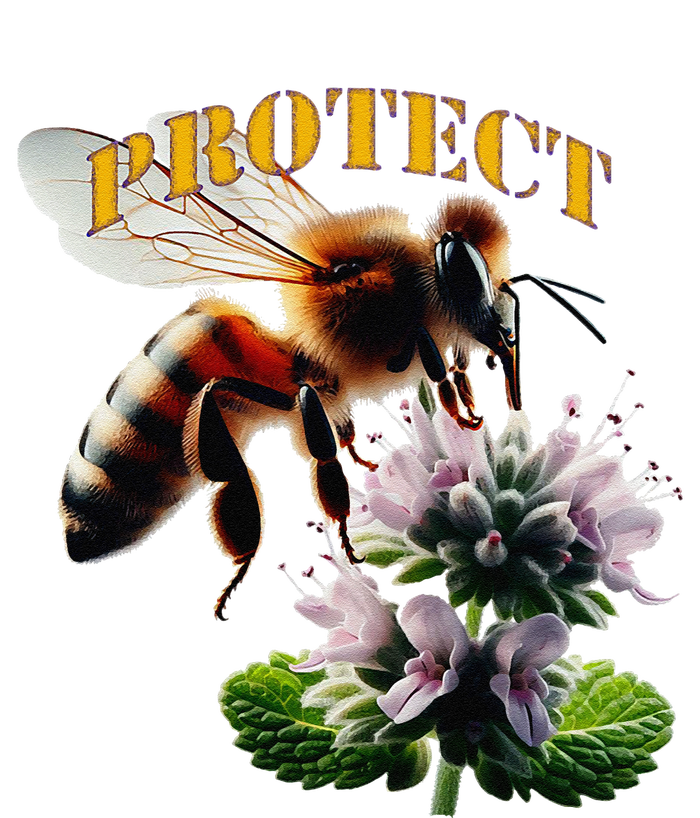 Honey Bee On Mint. Protect! Long Sleeve Shirt