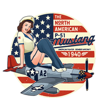 P51 Mustang Airplane Wwii Pinup Women's Fleece Hoodie