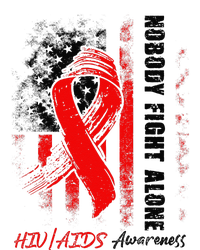 Nobody Fights Alone Hiv Aids Awareness Red Ribbon Supporter T-Shirt