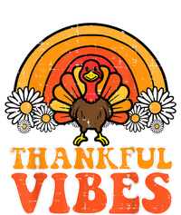 Thankful Vibes Turkey Rainbow Funny Retro Thanksgiving Women T-Shirt