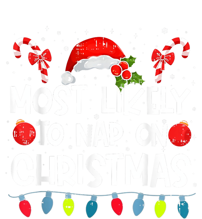 Most Likely To Nap On Christmas Funny Family Christmas Kids Long Sleeve Shirt