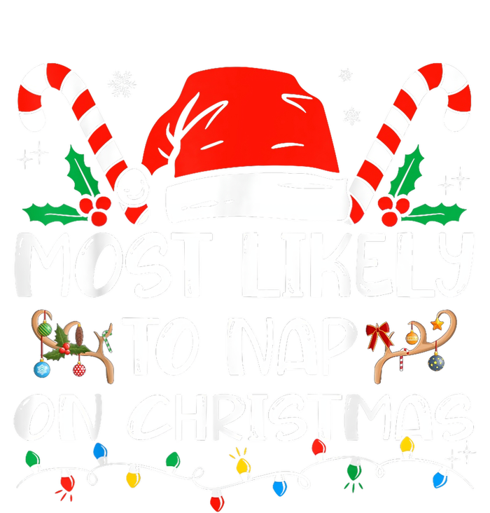 Most Likely To Nap On Christmas Funny Family Christmas Snapback Five-Panel Rope Hat