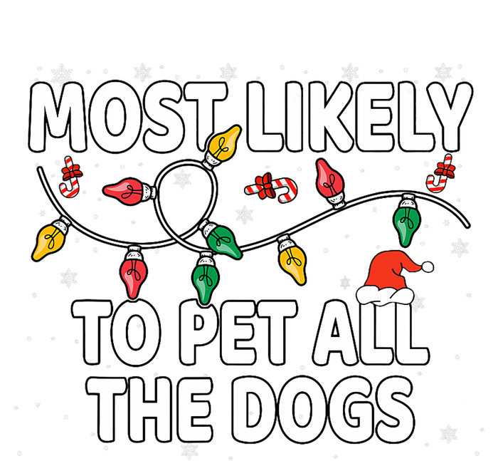 Most Likely To Pet All The Dogs Xmas Matching Kids Long Sleeve Shirt