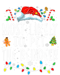 Most Likely To Pet The Reindeer Funny Christmas Pajamas Striped Beanie with Solid Band