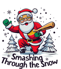 Baseball Player Christmas Santa Smashing Through The Snow Gift T-Shirt