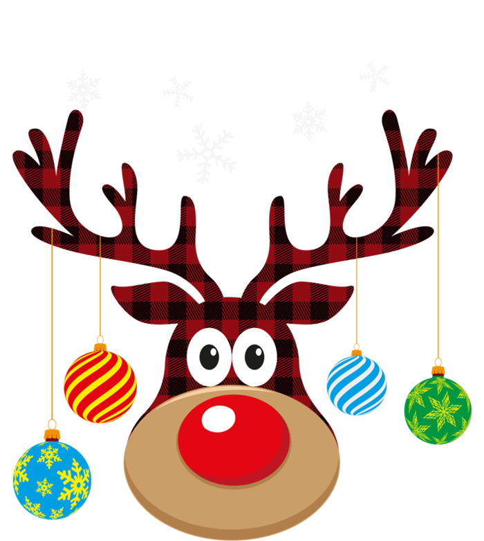 Buffalo Plaid Cute Reindeer Christmas Ornats Snowflakes Funny Gift T-Shirt