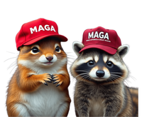 Social Media Star Peanut The Squirrel & Fred The Raccoon Maga Kids Tie-Dye T-Shirt