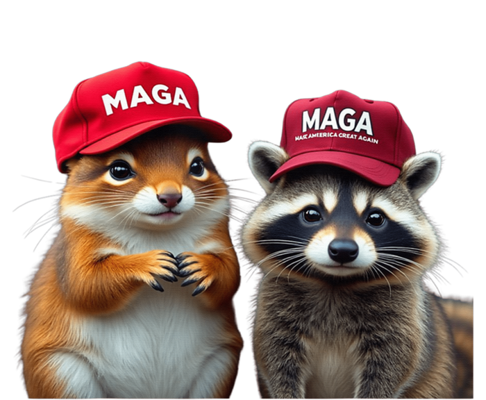 Social Media Star Peanut The Squirrel & Fred The Raccoon Maga Kids Tie-Dye T-Shirt