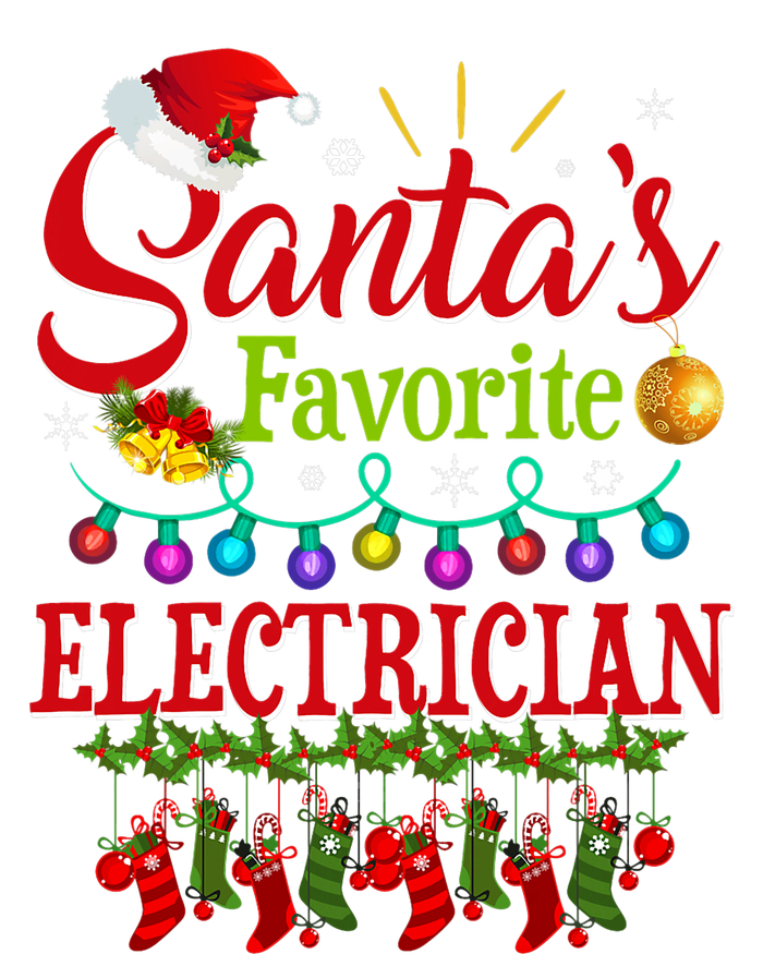 Funny SantaS Favorite Electrician Christmas Santa Hat Light T-Shirt