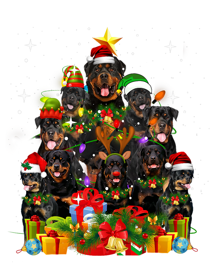 Rottweiler Christmas Tree Lights Santa Hat Holiday Costume Sweatshirt