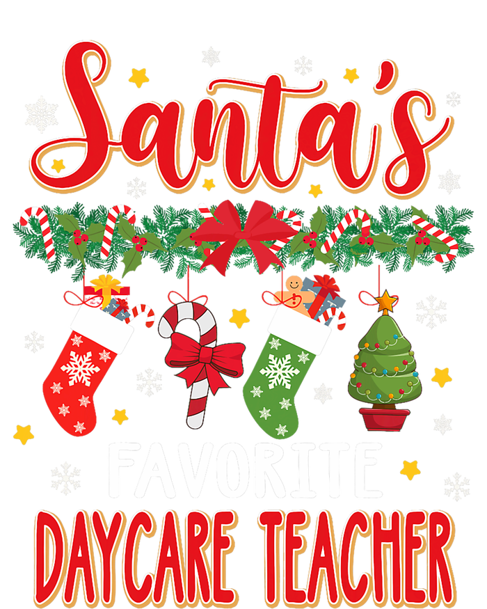 SantaS Favorite Daycare Teacher Santa Hat Xmas Long Sleeve Pajama Set